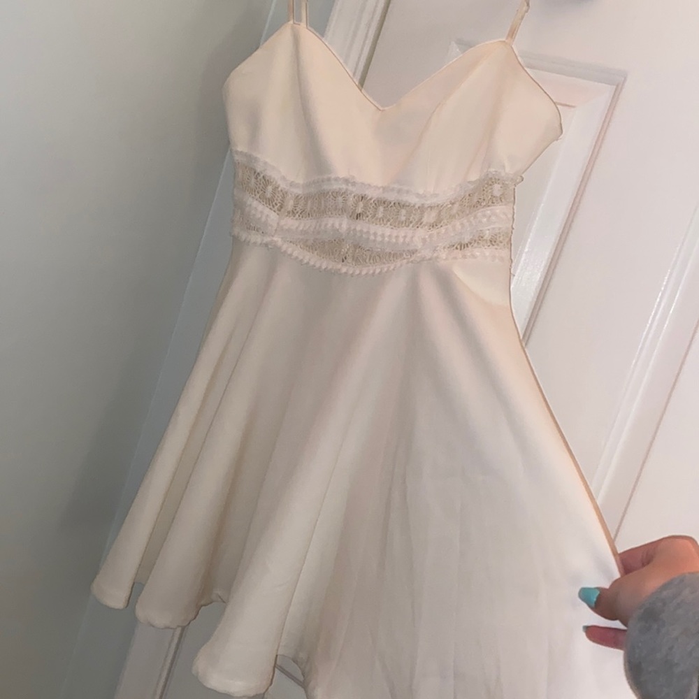 Choies White/Cream Mini Short Dress